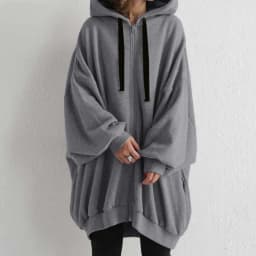 Hoodies women 2026 casual new autumn winter Europe sexy solid color loose hoodie zipper coat women's clothing