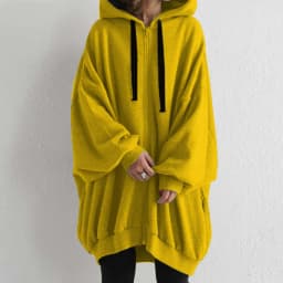 Hoodies women 2026 casual new autumn winter Europe sexy solid color loose hoodie zipper coat women's clothing