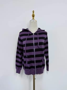 Harajuku Vintage Y2K Women's Hoodie Sexy Slim Fit Chic Casual Striped Cardigan Sweatshirt Grunge Punk Hip Hop Female Streetwear