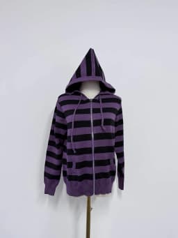 Harajuku Vintage Y2K Women's Hoodie Sexy Slim Fit Chic Casual Striped Cardigan Sweatshirt Grunge Punk Hip Hop Female Streetwear