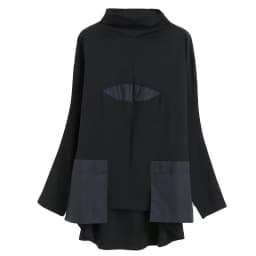 Hoodies Woman Clothing Woman Sweatshirts Autumn Loose High Neck Stitching Round Coat Women's Leisure Design Loose Coat Women