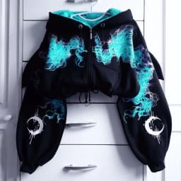 Women Gothic Star Moon Print Fleece Lined Hoodie Bat Wing Back Chain Zip Up Cropped Drawstring Y2K Punk Streetwear Sweat Jacket