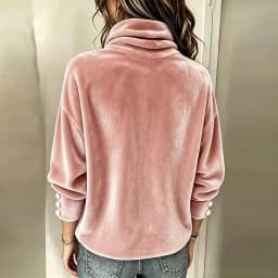 Gold Velvet Sweatshirts Women Autumn Winter Long Sleeve Solid Color Long Sleeve Turtleneck Blouses Women All-match Vintage Tops