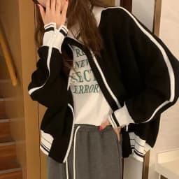 American Retro Stand Collar Sport Jacket for Women Autumn Fashion Zipper Sweatshirt Female Hip Hop Streetwear Cool Outerwear