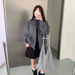 Korean Style Loose Fit Hooded Embroidered Fleece Lined Thickened Sweatshirt Women's Jacket Cardigan Outerwear Winter New Arrival