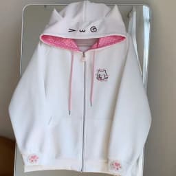 Deeptown Japanese Style Kawaii Hoodies Women Harajuku Sweet Cartoon Hooded Sweatshirt Thin Cutecore Oversize Zipper Cardigan