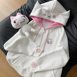 Deeptown Japanese Style Kawaii Hoodies Women Harajuku Sweet Cartoon Hooded Sweatshirt Thin Cutecore Oversize Zipper Cardigan