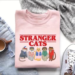 Stranger Merch Autumn and Winter Cats Sweatshirt Fans Gifts for Friends Matching Hoodies Long Sleeve Keep Warm Pullover