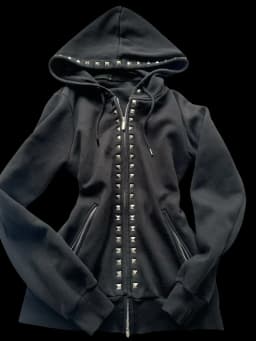 Women Punk Goth Y2K Hooded Zip Up Sweatshirt with Skeleton Cross Bones Pattern and Gold Lettering Fall Winter Streetwear Top