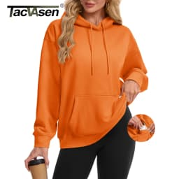 TACVASEN Women Fleece Lined Oversized Hoodie Thick Warm Sherpa Pullover Hooded Sweatshirt with Multi Kangaroo Pocket for Winter