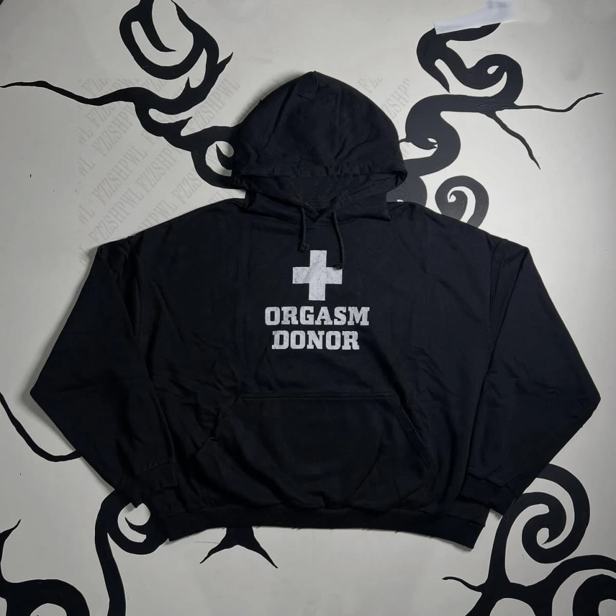 Y2K Classic Crucifix The printed Sweatshirt Gothic Retro personality street Pullove Casual Autumn and winter clothing emo Hooded