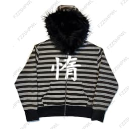 Grunge Goth Y2K Zip up hoodie Harajuku Letter Print Streetwear Punk Zipper Hoodie sweatshirt Retro Oversized Hip Hop Jacket EMO