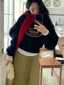 American Lazy Loose Women's Fleece Lined Long Sleeve round Neck Short Style Sweatshirt Jacket Autumn Winter Base Layer Top