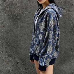American INS Floral High Street Cool Trend Autumn Winter Loose Joker Hoodies Y2K Fashion Harajuku Long Sleeve Zipper Sports Coat