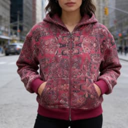 American INS Floral High Street Cool Trend Autumn Winter Loose Joker Hoodies Y2K Fashion Harajuku Long Sleeve Zipper Sports Coat