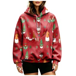 Women Fall And Winter Hoodie With Pet Pouch Oversized Pocket Colorful Print Sweatshirt For Dogs And Zip up Fleece Hoodie Women