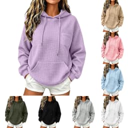 Womens Knit Hoodies Casual Fit Hooded Sweatshirt With Pocket Oversized Hoodies Fall Outfits For Women Womens Full Zip Hoodie