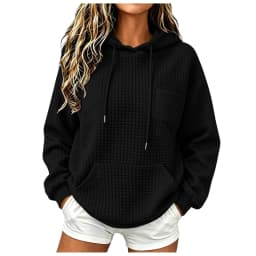 Womens Knit Hoodies Casual Fit Hooded Sweatshirt With Pocket Oversized Hoodies Fall Outfits For Women Womens Full Zip Hoodie