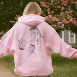 Whale Shark Hoodie Ocean Inspired Style Sweatshirt for Ocean Lovers Gift Diving Girl Hoodie Coconut Beachy Girl Pullover