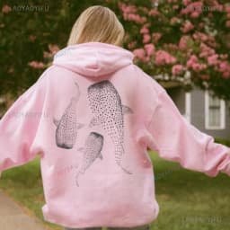 Whale Shark Hoodie Ocean Inspired Style Sweatshirt for Ocean Lovers Gift Diving Girl Hoodie Coconut Beachy Girl Pullover