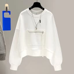 Loose Fit Women's Short Sleeve Long Sleeve Hoodie Spring Autumn Korean Style Trendy Zipper Pocket Head over Shirt