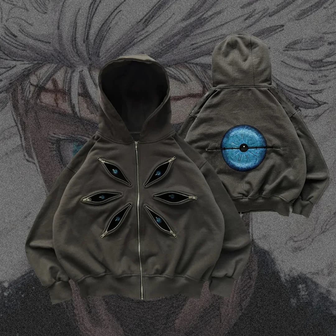 Gojo Satoru Six Eye Graphic Hoodies Oversized Punk Gothic Casual Hoodie Sweatshirts Harajuku Streetwear Y2k Men Women Clothing