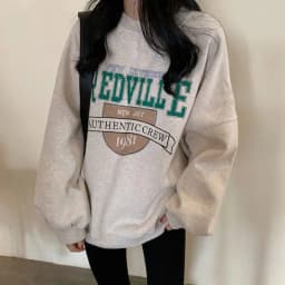 Stylish Loose Fit Women's Sweatshirt Thin Outerwear Spring Autumn Korean Version Comfortable Long Sleeve round Neck Print Top