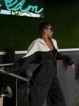 Color Block Tracksuit Jumpsuit Women Half Zip Hoodie Long Sleeve Elastic Waist Casual Sporty Streetwear One Piece Outfit
