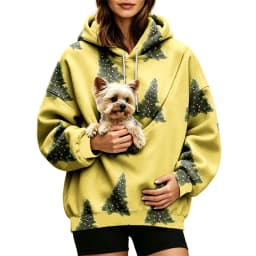 Women Fall And Winter Hoodie With Pet Pouch Oversized Pocket Colorful Print Sweatshirt For Dogs And Zipper Hoodies for Women