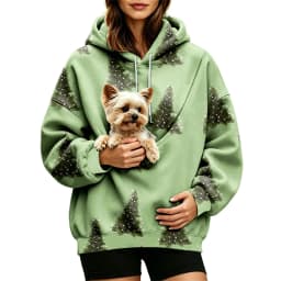 Women Fall And Winter Hoodie With Pet Pouch Oversized Pocket Colorful Print Sweatshirt For Dogs And Zipper Hoodies for Women
