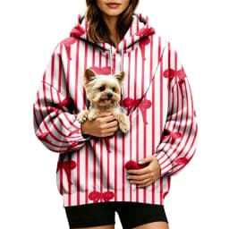 Women Fall And Winter Hoodie With Pet Pouch Oversized Pocket Colorful Print Sweatshirt For Dogs Plain Sweatshirt with Pockets