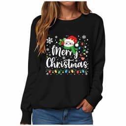 Christmas Womens Funny Christmas Sweatshirt Christmas Fashion Christmas Outfit Long Sleeve Christmas Fleece Jacket with Hoodie