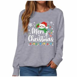 Christmas Womens Funny Christmas Sweatshirt Christmas Fashion Christmas Outfit Long Sleeve Christmas Fleece Jacket with Hoodie