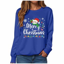 Christmas Womens Funny Christmas Sweatshirt Christmas Fashion Christmas Outfit Long Sleeve Christmas Fleece Jacket with Hoodie