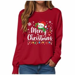 Christmas Womens Funny Christmas Sweatshirt Christmas Fashion Christmas Outfit Long Sleeve Christmas Fleece Jacket with Hoodie