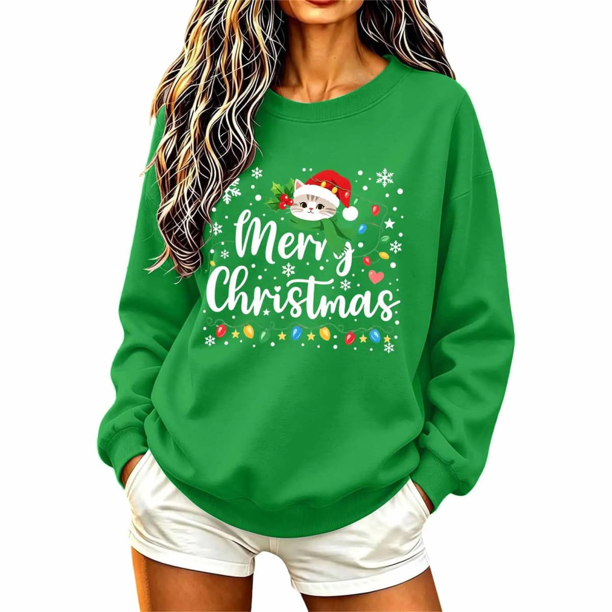 Christmas Womens Funny Christmas Sweatshirt Christmas Fashion Christmas Outfit Long Sleeve Christmas Fleece Jacket with Hoodie