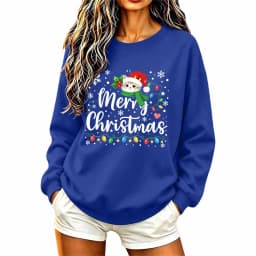 Christmas Womens Funny Christmas Sweatshirt Christmas Fashion Christmas Outfit Long Sleeve Christmas Fleece Jacket with Hoodie