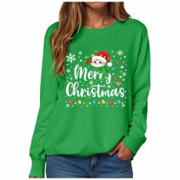 Christmas Womens Funny Christmas Sweatshirt Christmas Fashion Christmas Outfit Long Sleeve Christmas Fleece Jacket with Hoodie