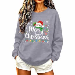 Christmas Womens Funny Christmas Sweatshirt Christmas Fashion Christmas Outfit Long Sleeve Christmas Fleece Jacket with Hoodie