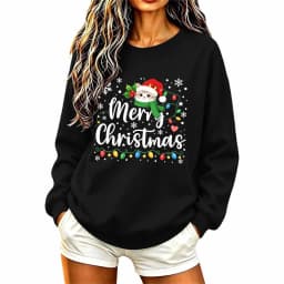 Christmas Womens Funny Christmas Sweatshirt Christmas Fashion Christmas Outfit Long Sleeve Christmas Fleece Jacket with Hoodie