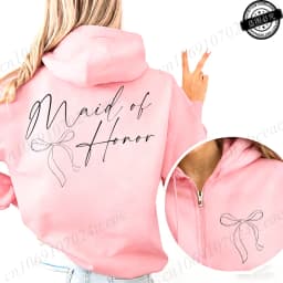 Personalized Bridesmaid Print Women Zip Up Hoodies Bridal Party Graphic Hooded Hoodies Maid of Honor Hoody Sweatshirts Gifts
