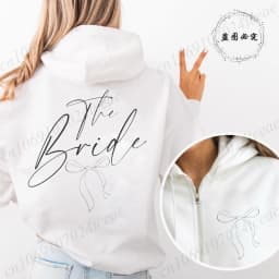 Personalized Bridesmaid Print Women Zip Up Hoodies Bridal Party Graphic Hooded Hoodies Maid of Honor Hoody Sweatshirts Gifts