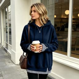 Women Fall And Winter Long Sleeve Hooded Sweatshirt Solid Color Pullover With Faux Layered Panel Sweatshirt Hoodies for Women