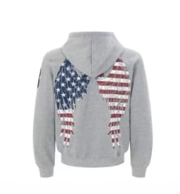 Women Autumn Winter Hoodie American Flag Angel Wings Print Hooded Sweatshirt Casual Loose Long Sleeve Y2K Streetwear Graphic
