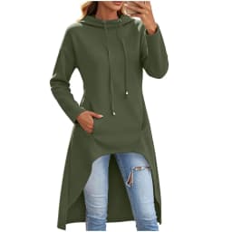 Oversized Hoodies For Women Long Sleeve High Low Hem Gothic Casual Tunic Tops Sweatshirts With Thumb Knitted Hoodie for Women