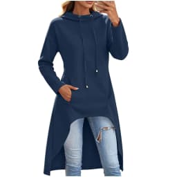 Oversized Hoodies For Women Long Sleeve High Low Hem Gothic Casual Tunic Tops Sweatshirts With Thumb Knitted Hoodie for Women