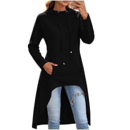 Oversized Hoodies For Women Long Sleeve High Low Hem Gothic Casual Tunic Tops Sweatshirts With Thumb Knitted Hoodie for Women