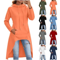 Oversized Hoodies For Women Long Sleeve High Low Hem Gothic Casual Tunic Tops Sweatshirts With Thumb Knitted Hoodie for Women