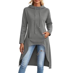Oversized Hoodies For Women Long Sleeve High Low Hem Gothic Casual Tunic Tops Sweatshirts With Thumb Knitted Hoodie for Women