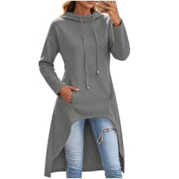Oversized Hoodies For Women Long Sleeve High Low Hem Gothic Casual Tunic Tops Sweatshirts With Thumb Knitted Hoodie for Women